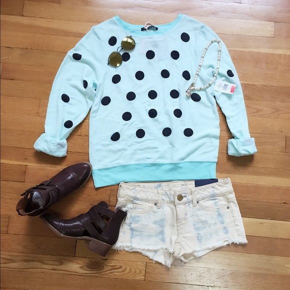 NWT Wildfox Supersoft Cotton Blend Polka-dot Sweatshirt​ - Picture 3 of 8